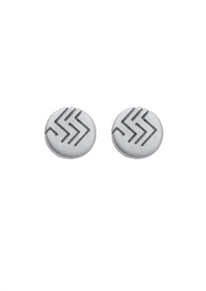 Ear studs 3 pairs stainless steel round 6.30 mm