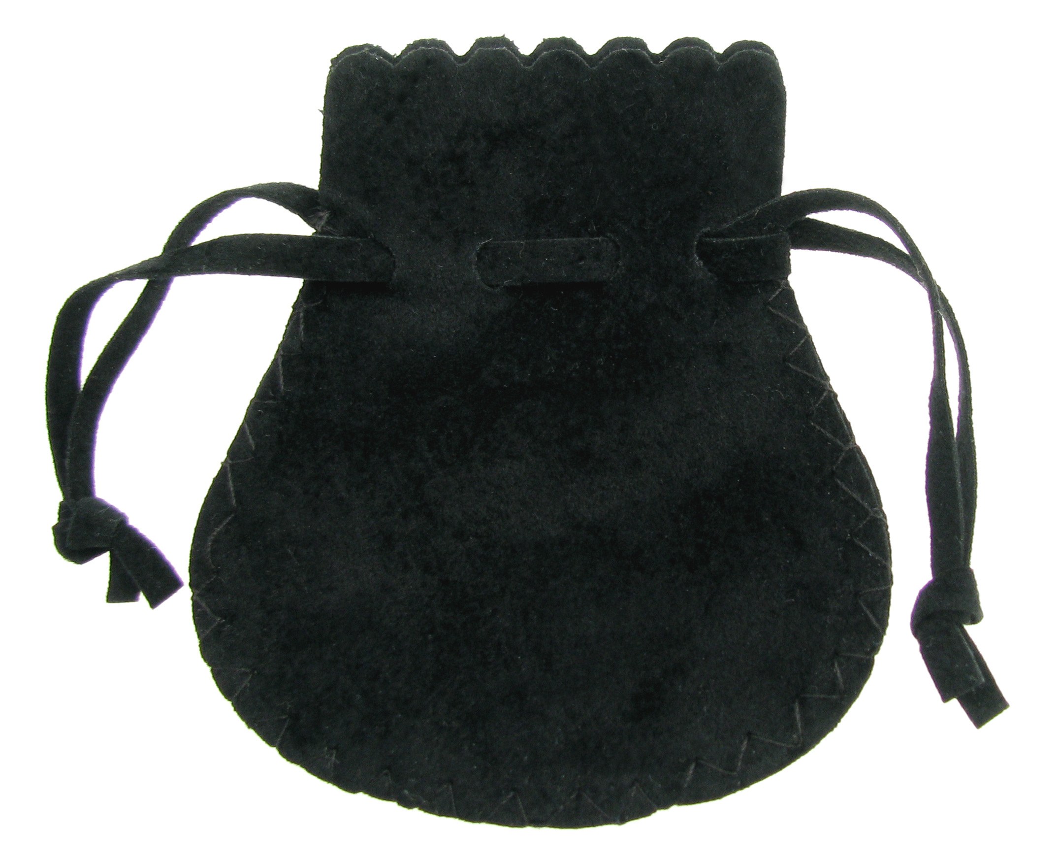 Drawstring bag made of velour/faux suede, black.