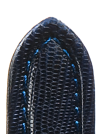 Leather band Teju Chrono, 18mm, dark blue, cambered design