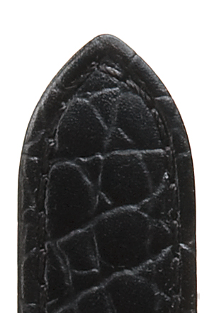 Lederband Tiffany 12mm schwarz mit eleganter Krokoprägung