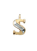 Letter pendant gold 585/rh   S, diamond 0.02 ct. WPI