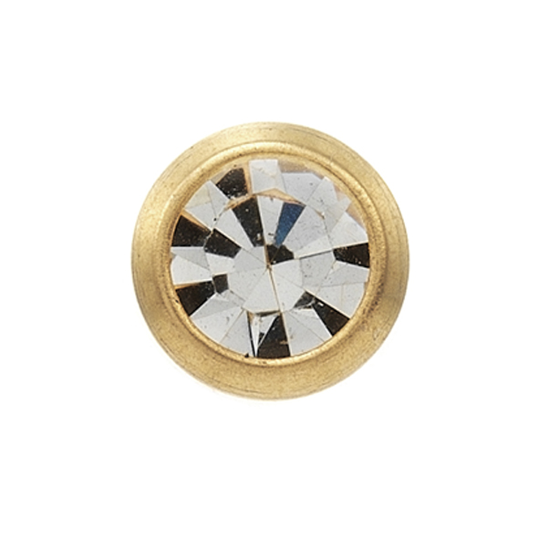 Piercing stud titanium/yellow, Crystal