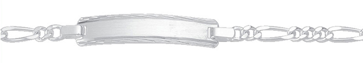 ID-armband 3 stuks zilver 925/-, Figaro 16cm