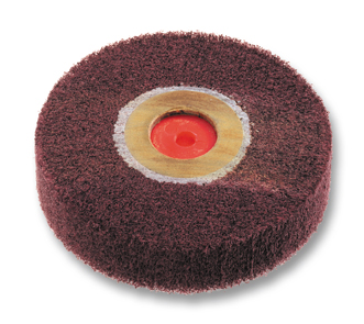 Round satin brush, dia. 100 mm MD (medium) red