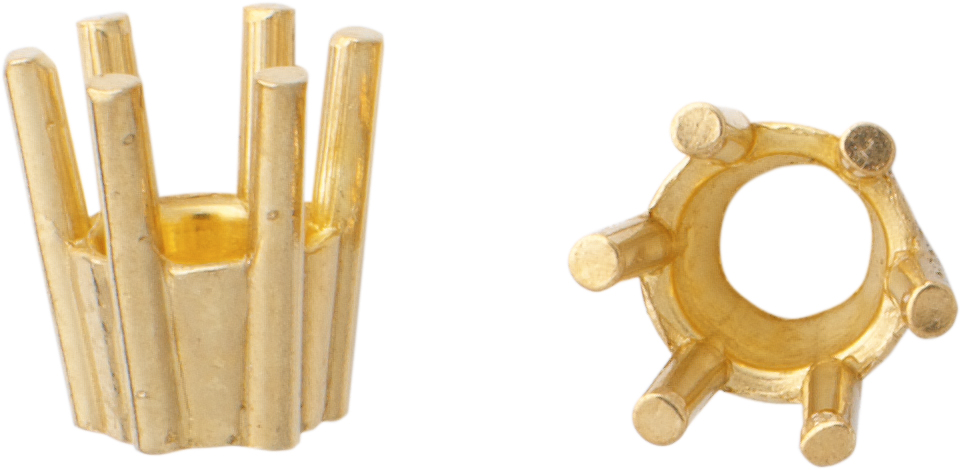 Ear stud setting round gold 585/-Gg Ø 2.60mm, height 3.80mm with 6 prongs