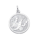 Zodiac silver 835/- Scorpio, round