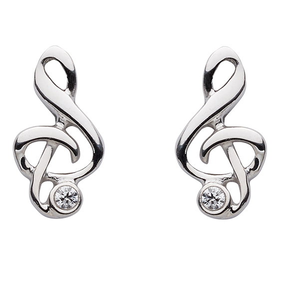 Ohrstecker Silber 925/rh Notenschlüssel, 3er Sort.