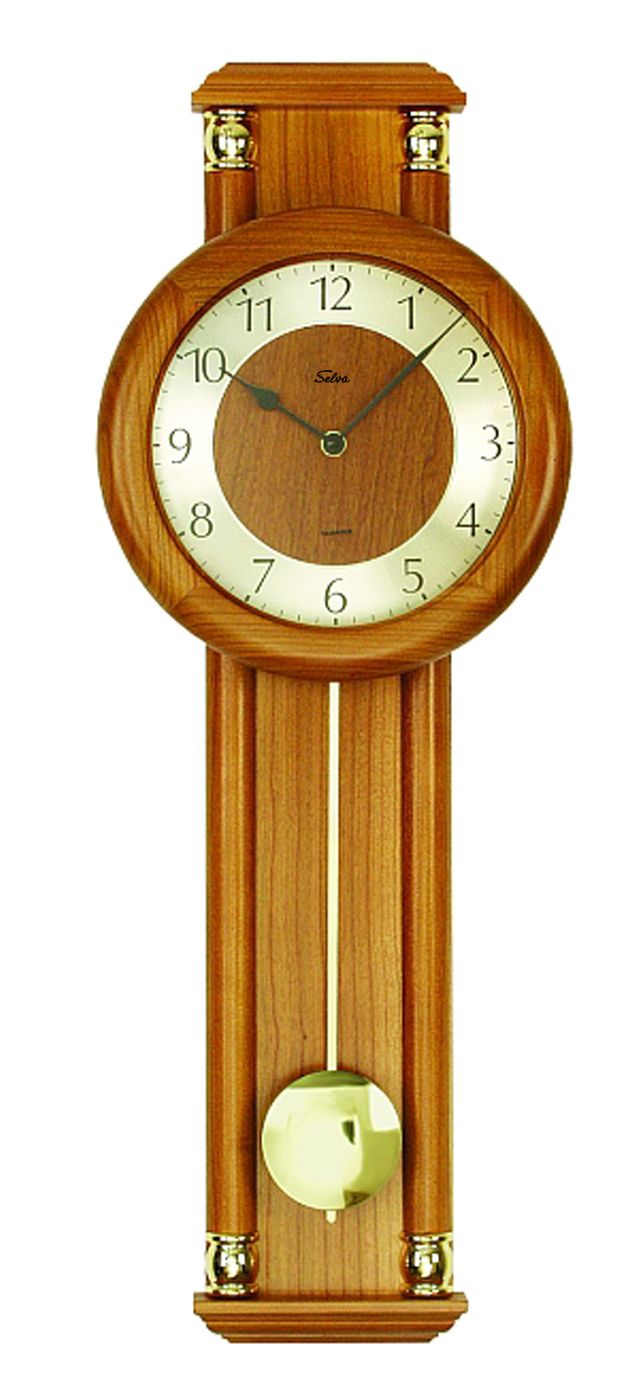 SELVA radio-controlled pendulum wall clock cherry tree Halfing