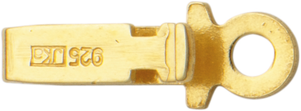 Box snap silver 925/- yellow single-row, L 5,00 x W 1,70mm