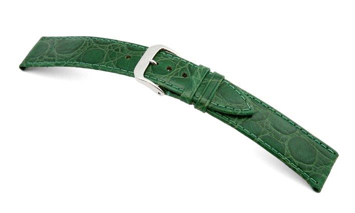 Lederband Bahia 16mm apfelgrün mit Krokodillederprägung