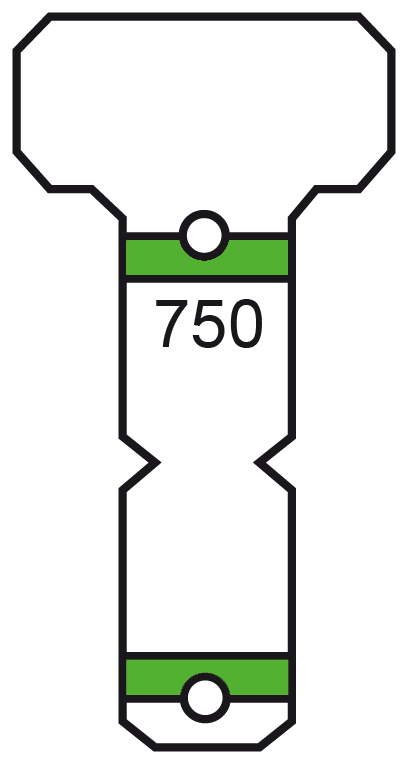 Ringetiketten Karton T-Form kurz 35 x 18 mm grün