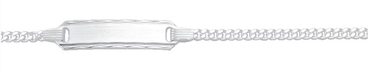 ID-armband 3 stuks zilver 925/-, vlakke schakels 14cm