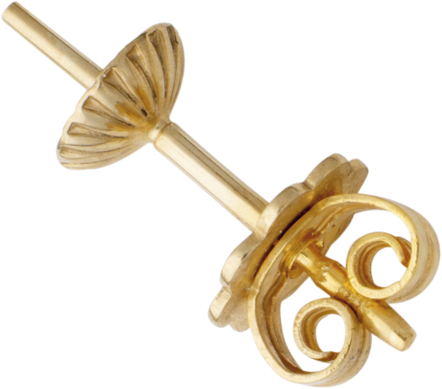 Barbell with pearl cup Ø 4.00mm ear stud with plate gold 585/-Gg