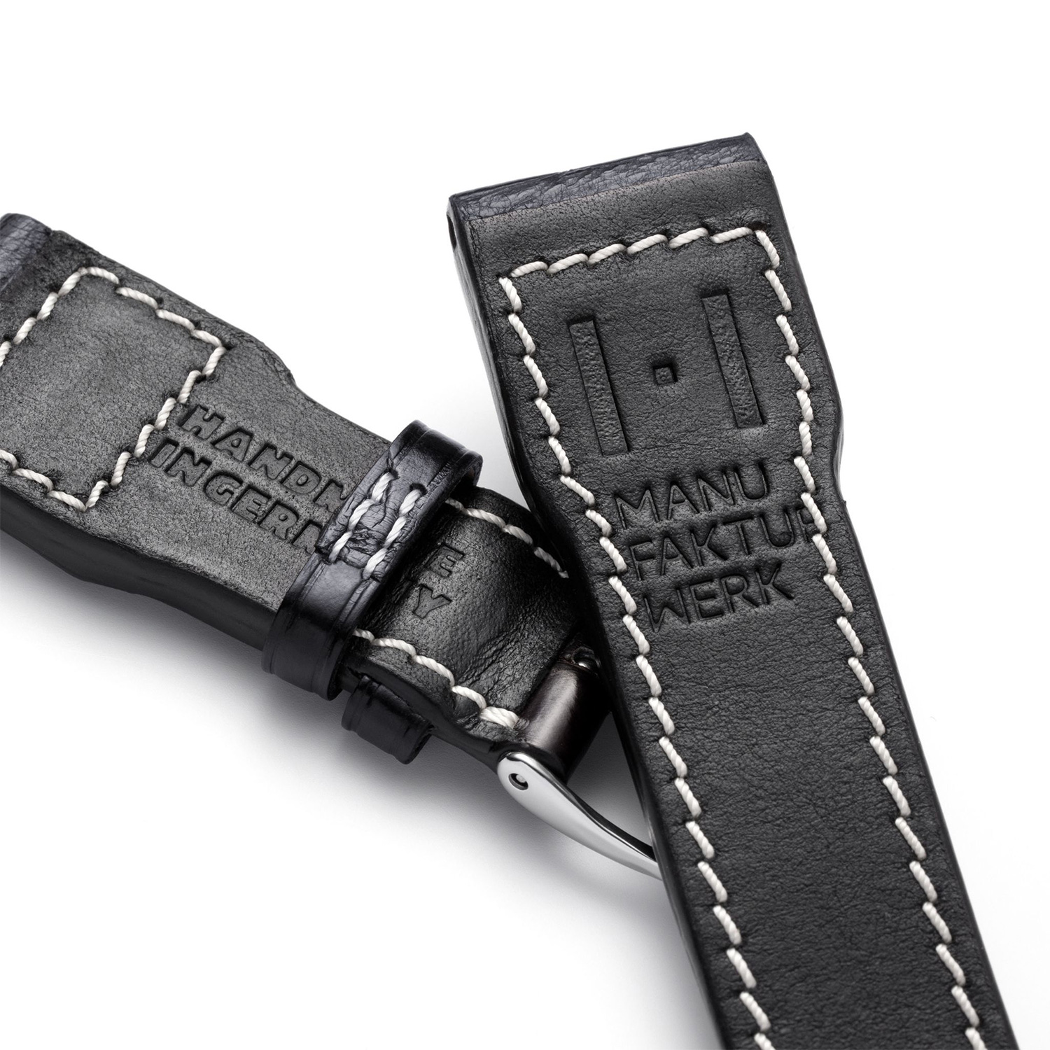 Manufakturwerk leather strap Alligator blue 22/18