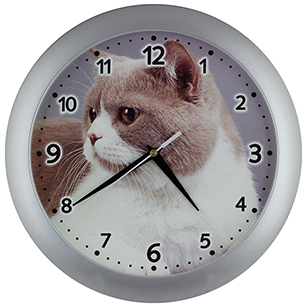 Kinderwanduhr Katze