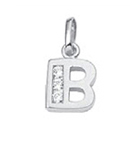 Letter pendant silver 925/- B, zirconia