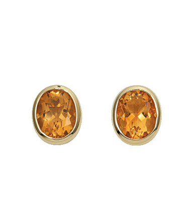 Ear studs gold 585/GG, citrine