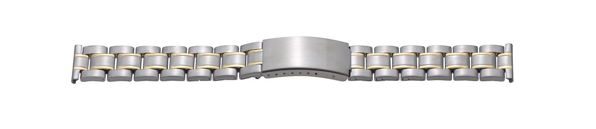 Metal band, stainless steel, 20 mm, bicolour, brushed/polished