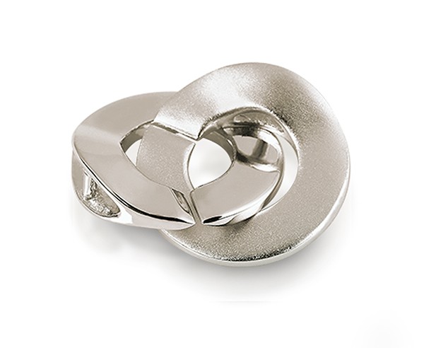 Ringschließe einreihig Silber 925/- poliert/mattiert, rund Ø 16,50mm