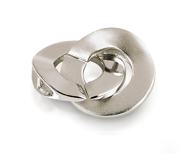 _ Ringschließe einreihig Silber 925/- poliert/mattiert, rund Ø 16,50mm