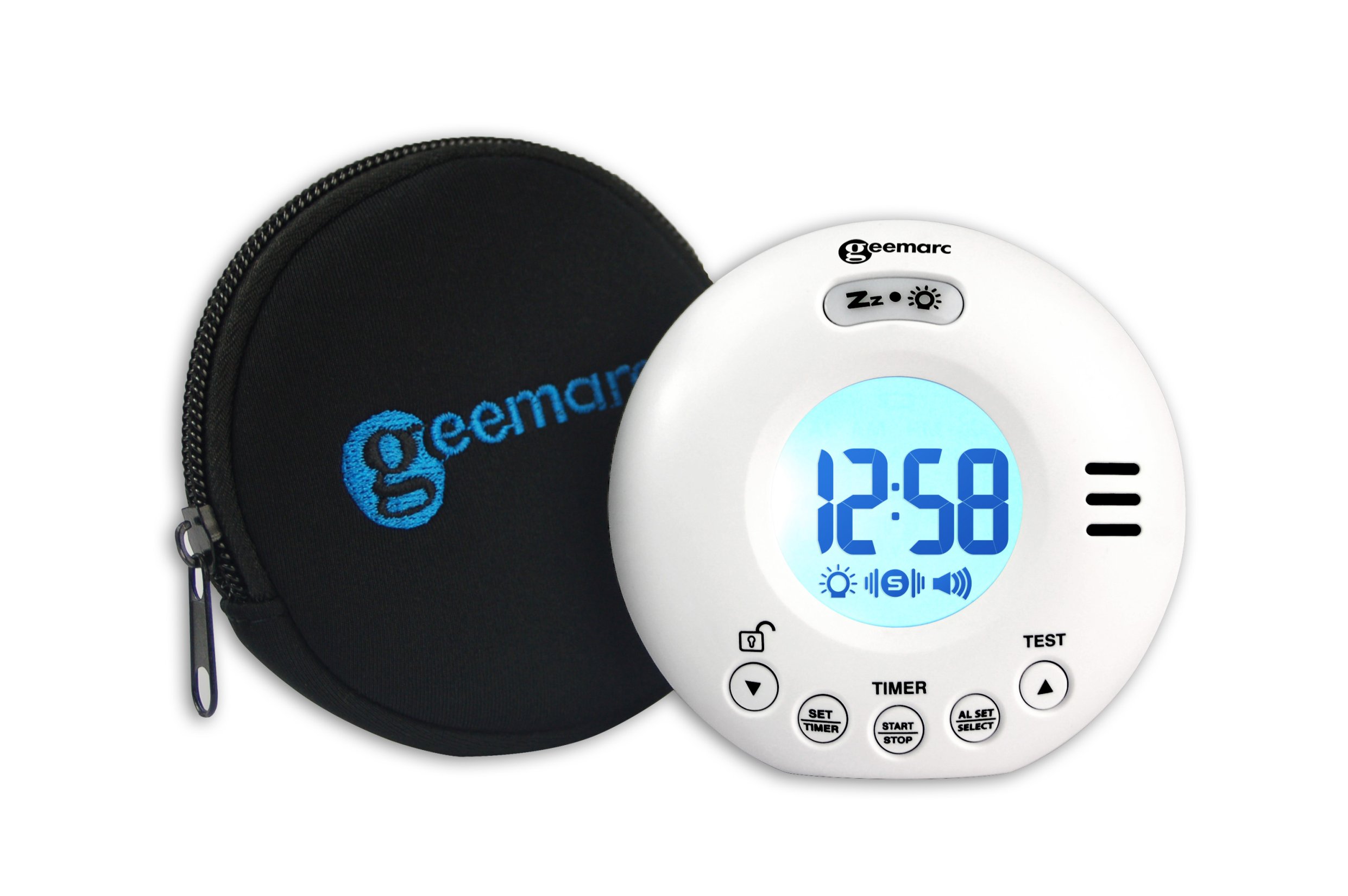 Alarm clock for deep sleeping people, extra loud, white