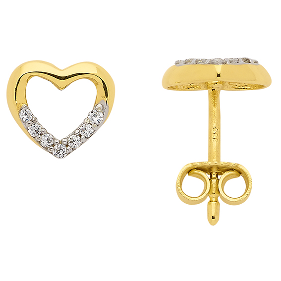 Ohrstecker Gold 333/rh Herz