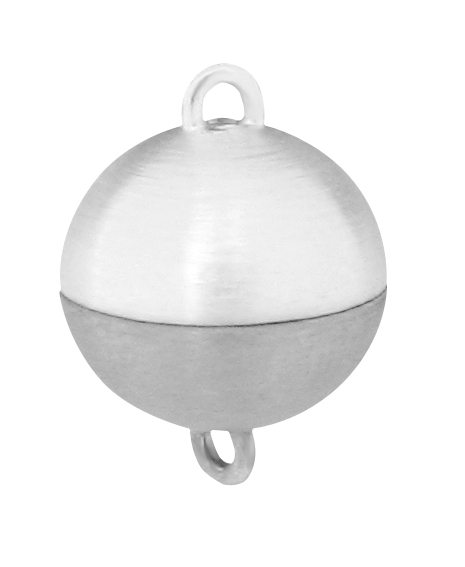 Magnetic clasp silver/palladium 925/- matte/PD-matte, ball Ø 9.00mm