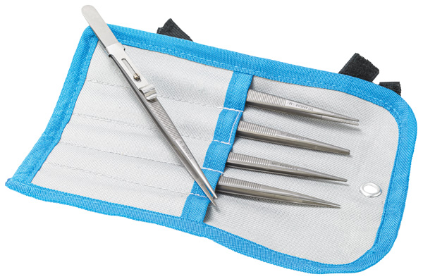 Set of 5 titanium dressing forceps