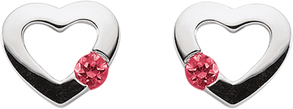 Ohrschmuck Silber 925/rh Herz Zirkonia farbig 3er Sort.