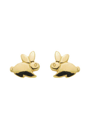 Ear studs gold 333/GG, rabbit