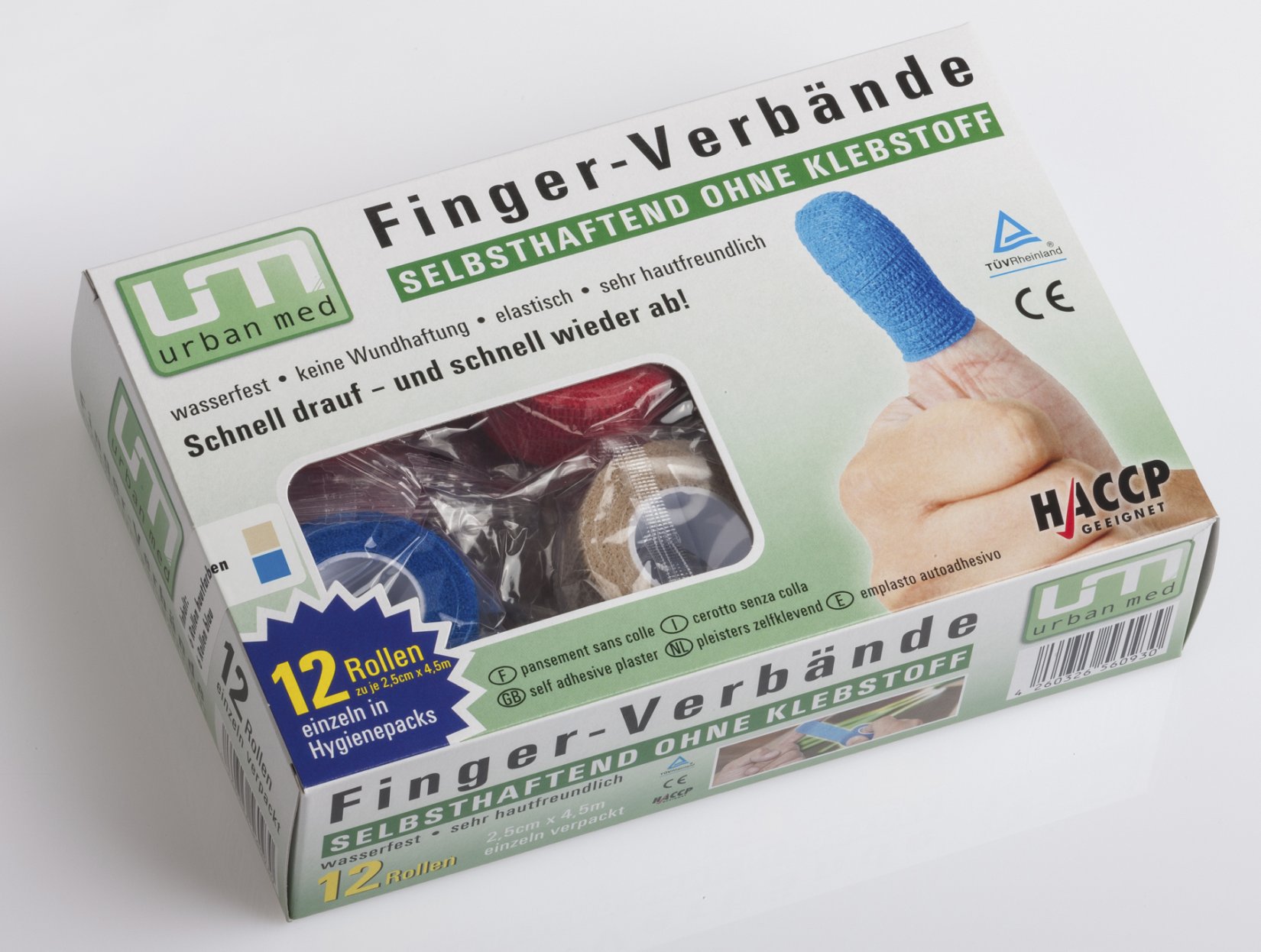 RF Care bandaż elastyczny ochronny samoprzylepny na palece- 12 rolek w pudełku