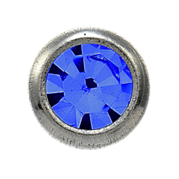 Nose stud, titanium, white, sapphire