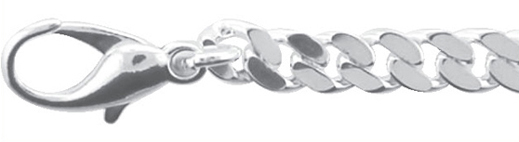 armband zilver 925/-, vlakke schakels 19,00cm