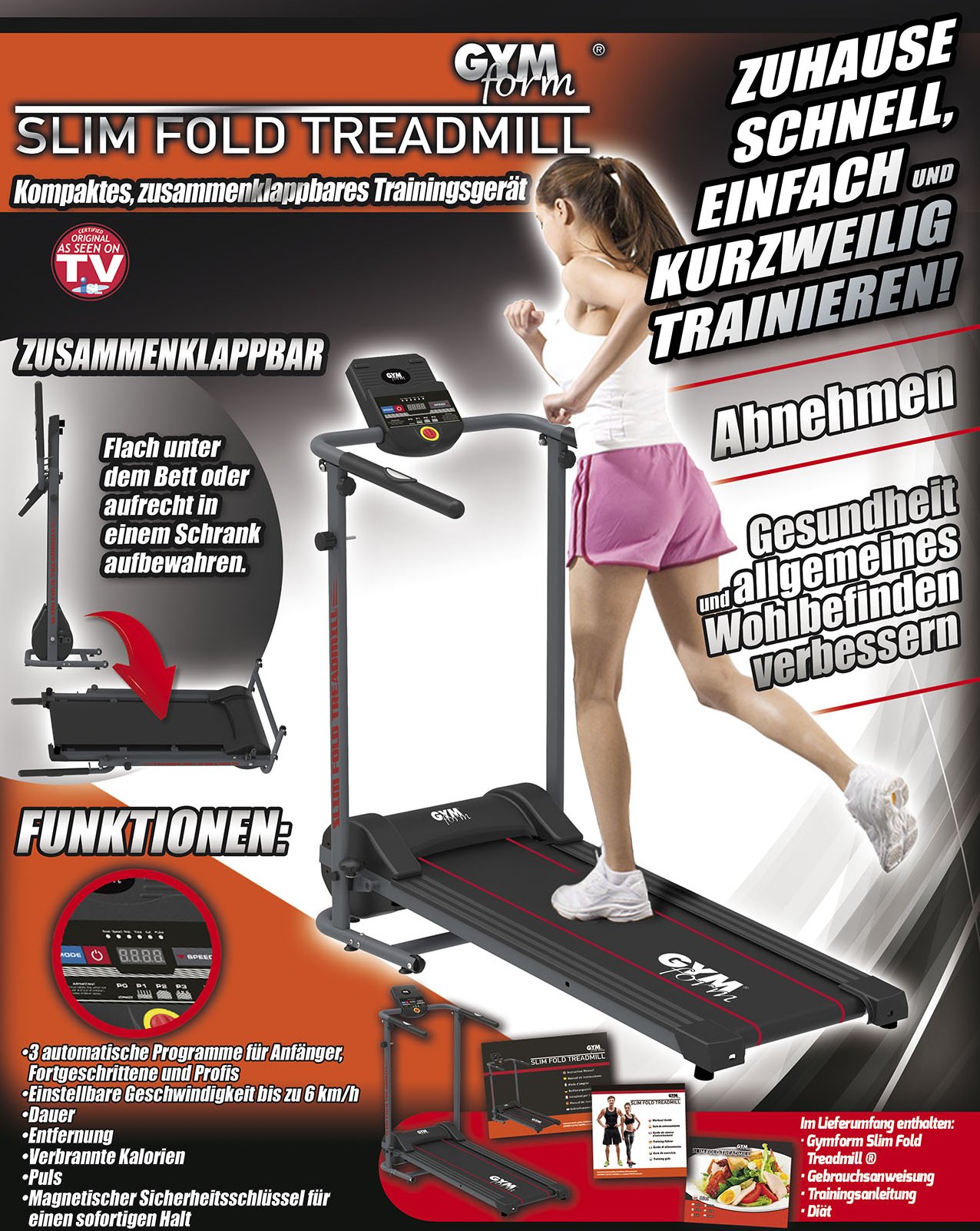 Beauty Wellness Fitness at Flume technology Model Fitness and training device Gymform Slim Fold Treadmill exercise bike for home treadmill