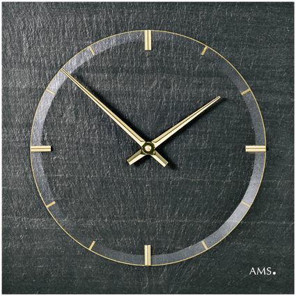 AMS quartz wall clock natural slate