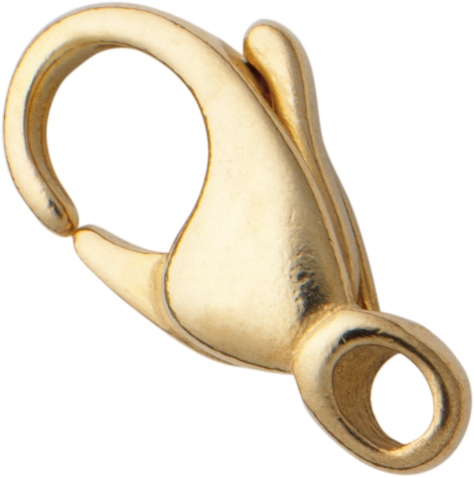 Carabiner curved gold 585/-Gg 13,00mm cast light