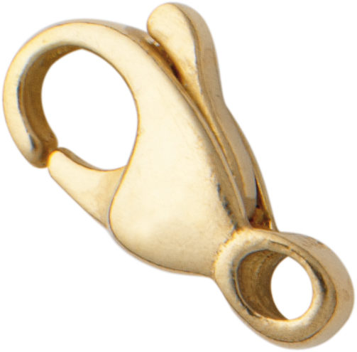 Carabiner curved gold 585/-Gg 9,00mm cast light