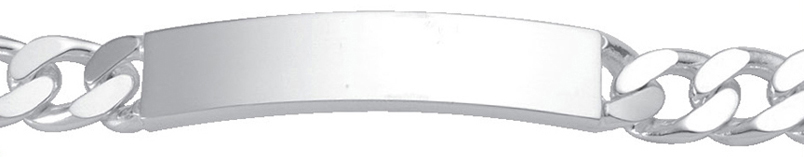 ID-armband zilver 925/-, vlakke schakels 21cm