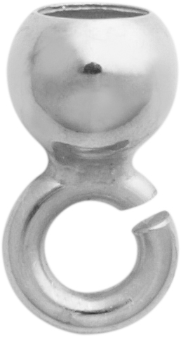 Końcówka  srebro 925/- zewnątrz Ø 3,50mm z dużym otwartym kółkiem