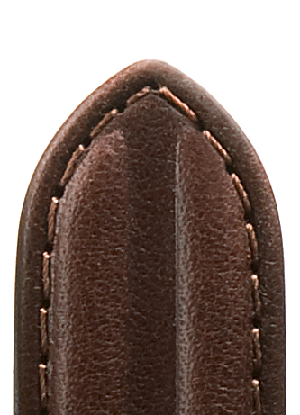 Leather band Dakar saddle leather, 18mm, dark brown with double bulge