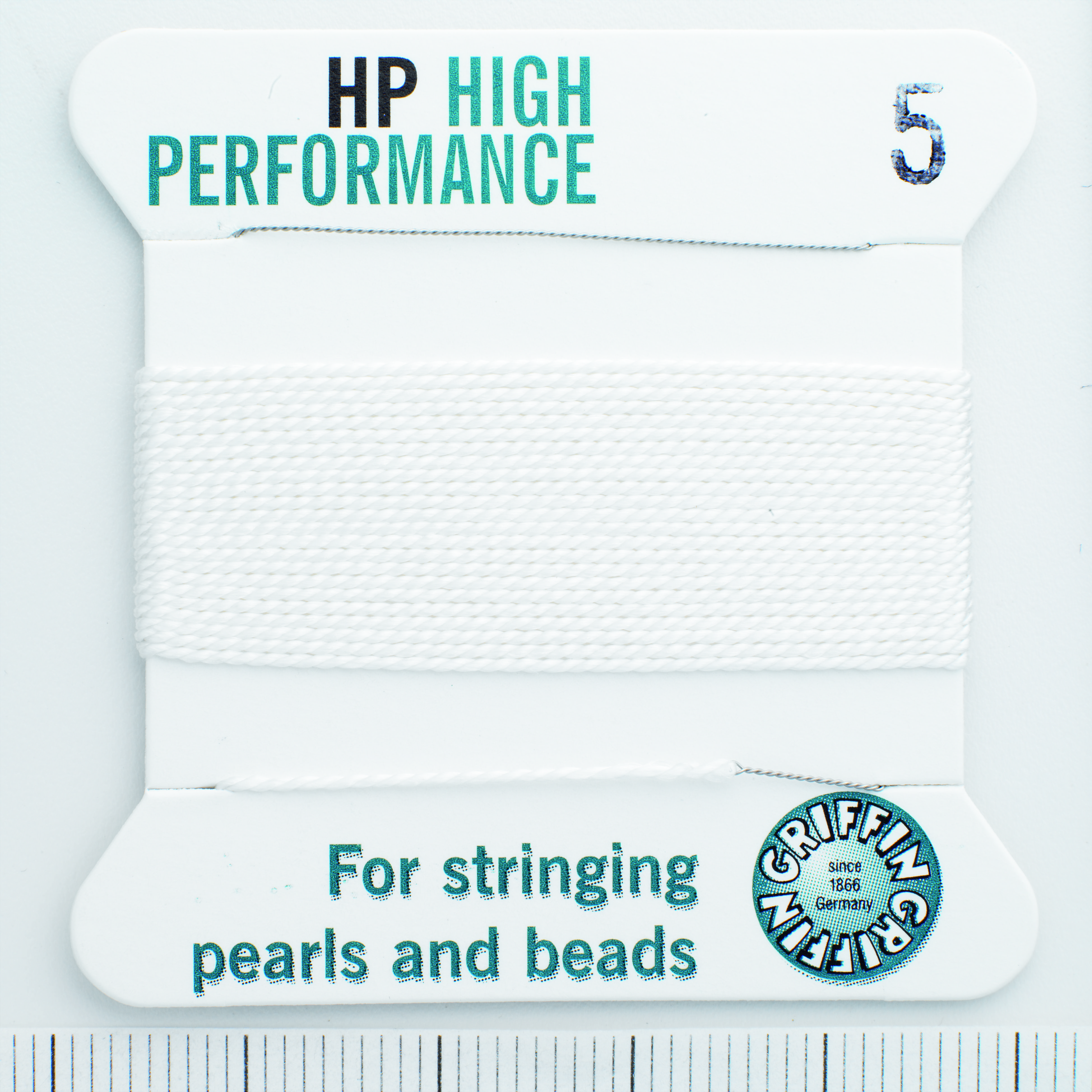 Perlseide High-Performance weiß Nr-5-0,65mm - 2m / 2 Nadeln