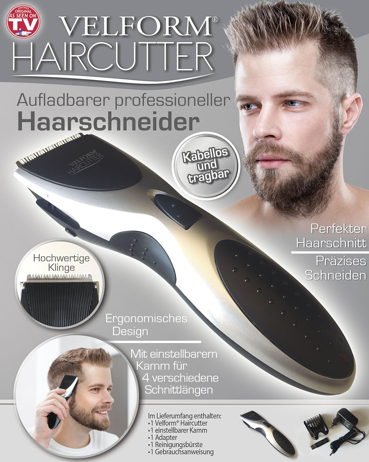 Hair clipper cordless and rechargeable