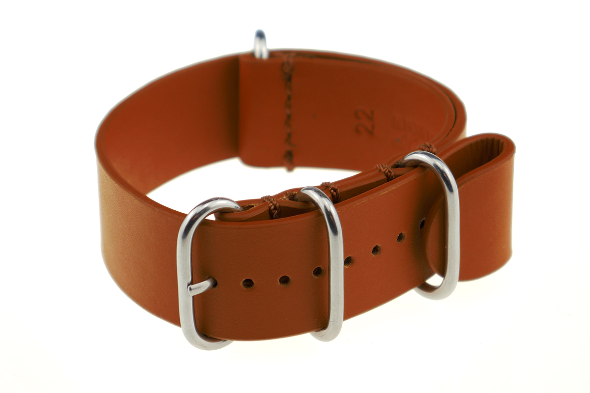 Eyelet watch strap Atlanta 24mm cognac