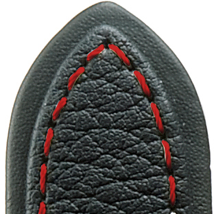Lederband Chronissimo Waterproof 18mm schwarz Kontrastnaht in rot