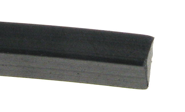 Rubber string black square 4.00 x 2.00 mm