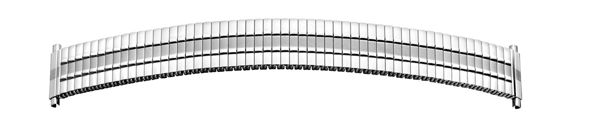 flex-metalen band edelstaal 20mm staal gepolijst/gematteerd met telescoop aanzet