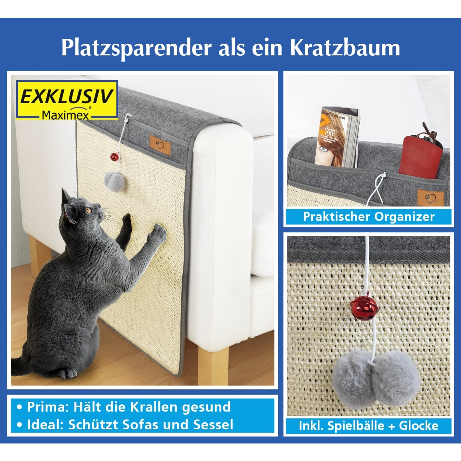 Katzen-Kratzmatte - platzsparender als ein Kratzbaum