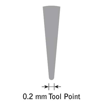 Glensteel bolle steekbeitel maat 2 - 0,2 mm