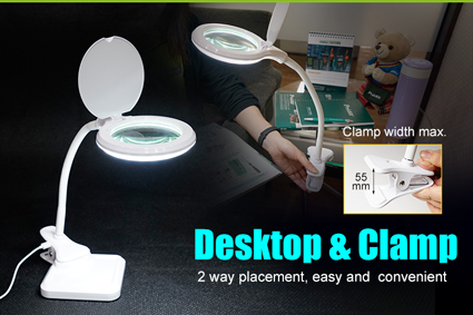 LED magnifying lamp with USB connection