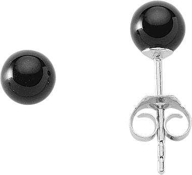 Earrings silver 925/rh dia. 5.00 mm sphere onyx 3-pcs. ass.